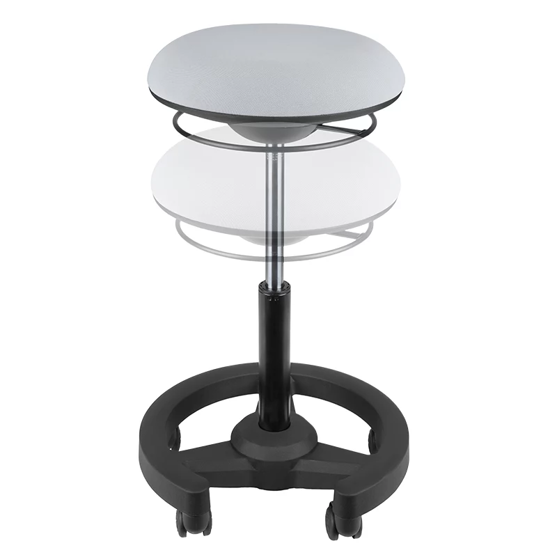 LogiLink Sgabello mobile oscillante regolabile in altezza, grigio