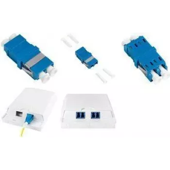LogiLink FA03LC7 Adattatore in fibra LC duplex, confezione da 12, senza flangia, blu