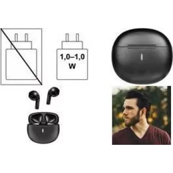 LogiLink auricolari Bluetooth TWS, IPX4 resistenti all'acqua, controllo touch, custodia di ricarica USB-C, nero