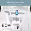 LogiLink caricabatterie USB da auto, 3 porte incl. cavo USB-C retrattile, 60W, PD, QC, nero