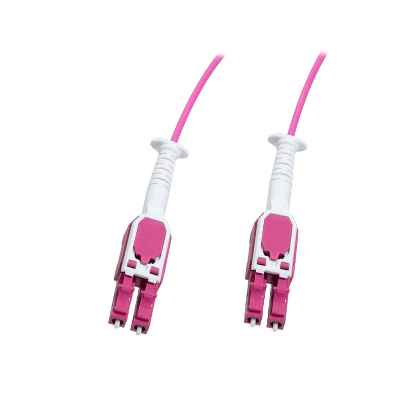 LogiLink Uniboot Push-Pull LC-LC OM4 cavo patch fibra ottica multimodale, 1,0 m, LSZH, Heather Violet