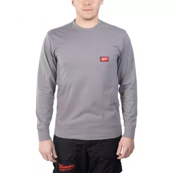 Milwaukee maglietta manica lunga con tasca sul petto grigio chiaro WTLSGR-XXL
