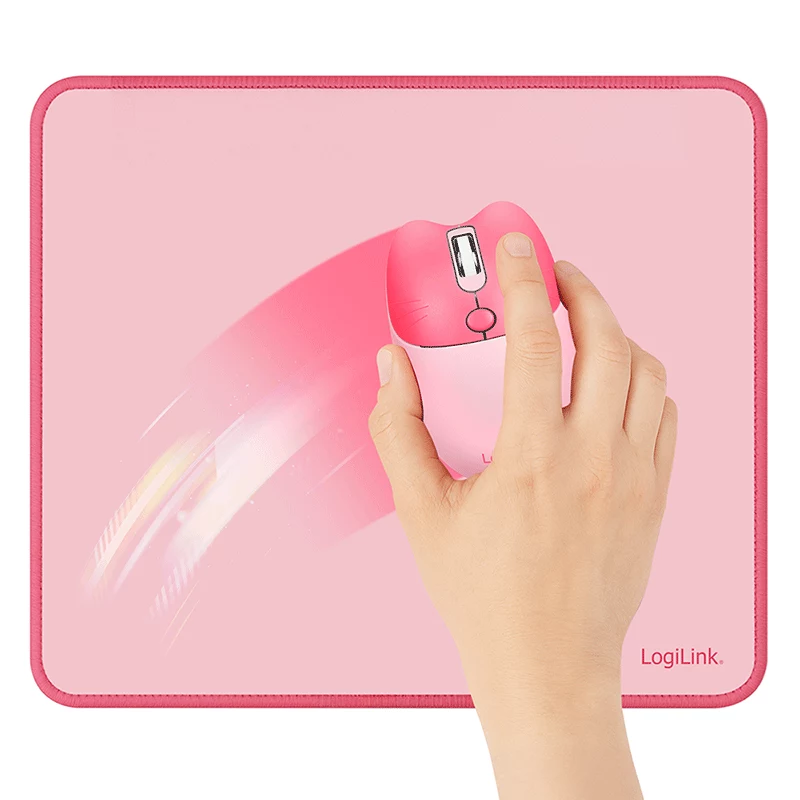 LogiLink tappetino mouse 220 x 250 mm rosa - superficie in tessuto, base in gomma antiscivolo