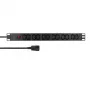 LogiLink PDU rack 19 pollici 1U con 12x prese IEC C13, 10A, con protezione da sovraccarico