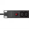 LogiLink PDU rack 19 pollici 1U con 12x prese IEC C13, 10A, con protezione da sovraccarico