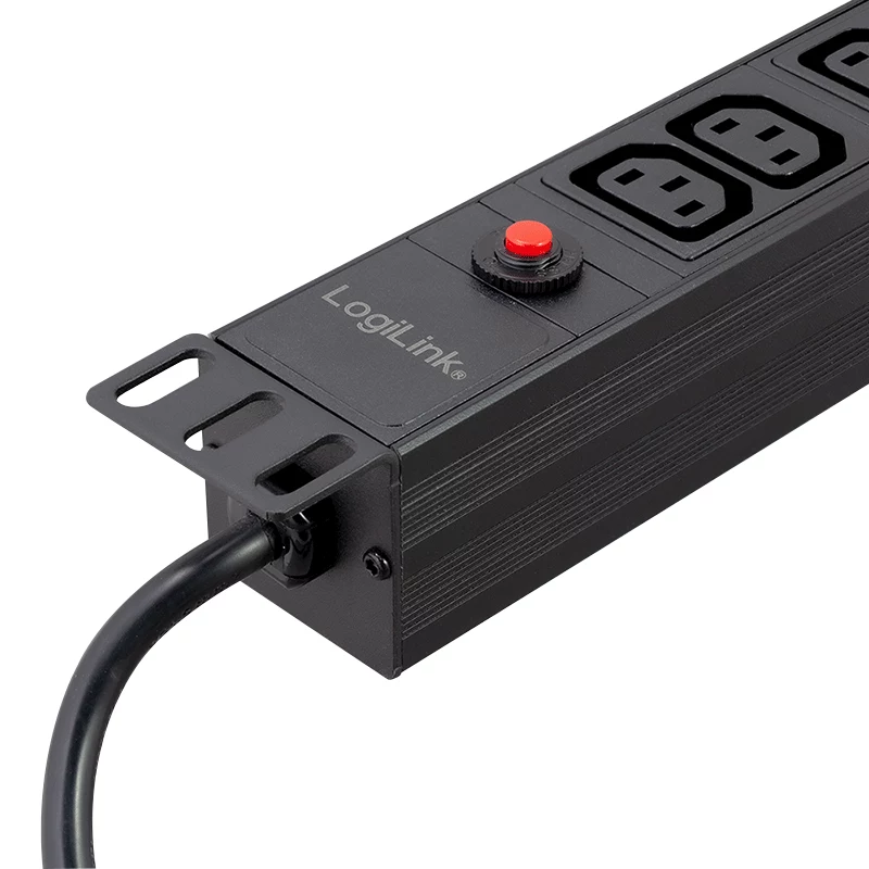 LogiLink PDU rack 19 pollici 1U con 12x prese IEC C13, 10A, con protezione da sovraccarico