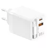 LogiLink caricabatterie USB-A/C 65 W GaN 3 porte bianco con cavo USB-C