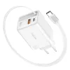 LogiLink caricabatterie USB-A/C 65 W GaN 3 porte bianco con cavo USB-C