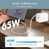 LogiLink caricabatterie USB-A/C 65 W GaN 3 porte bianco con cavo USB-C