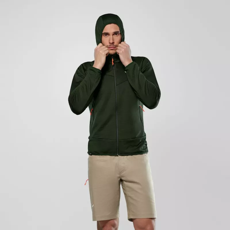 Salewa Puez Altavia PL HD giacca in pile con cappuccio uomo - verde scuro, taglia M