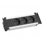 Bachmann Kapsa S ciabatta multipresa da incasso per scrivania - 3 prese tipo E, cavo 0,2 m, nero/argento