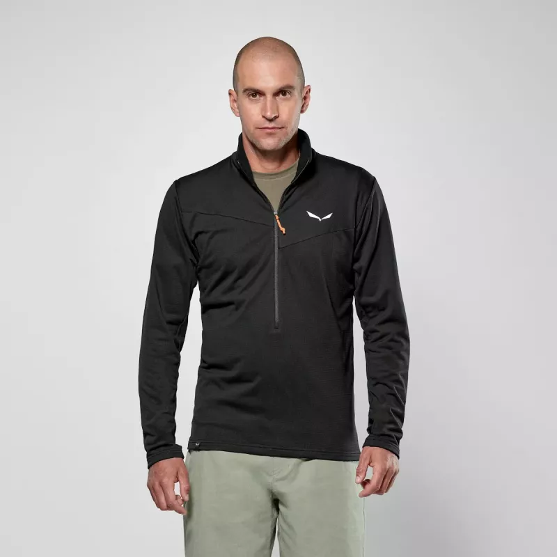 Salewa Puez Cammino Polarlite Pile half-zip uomo Black Out L