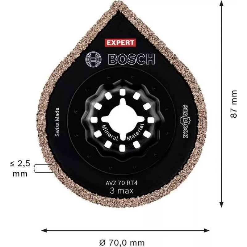Bosch Expert Carbide-RIFF lama segmentata Starlock 85 mm RT3 grossa per rimuovere malta dai giunti