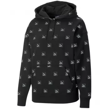 PUMA Brand Love AOP Hoodie FL nero 535706 01 felpa uomo Relaxed Fit All-Over-Print