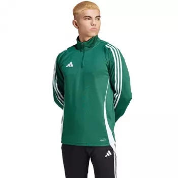 adidas Tiro 24 top da allenamento uomo felpa verde-bianco IS1040 2XL