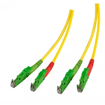 EFB Elektronik O0933.30 cavo patch in fibra ottica E2000/APC su E2000/APC monomodale duplex, OS2, 2 m, LSZH, giallo