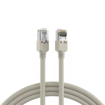 EFB Elektronik K8452.50 cavo patch RJ45 Cat.5e F/UTP LSZH, Draka UC300 TM11, 4x2 x AWG26/7, contatti dorati, 50 m, grigio