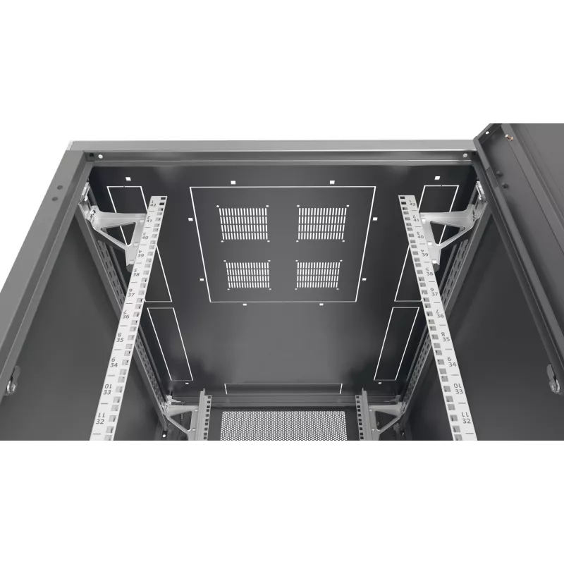 EFB PRO armadio server 33U 800x800mm RAL9005 con porte anteriori e posteriori perforate