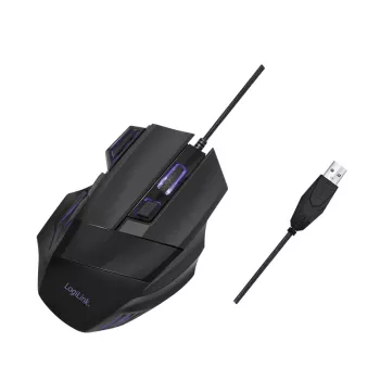 LogiLink mouse ottico ergonomico 7 tasti USB con filo verticale per destrimani nero