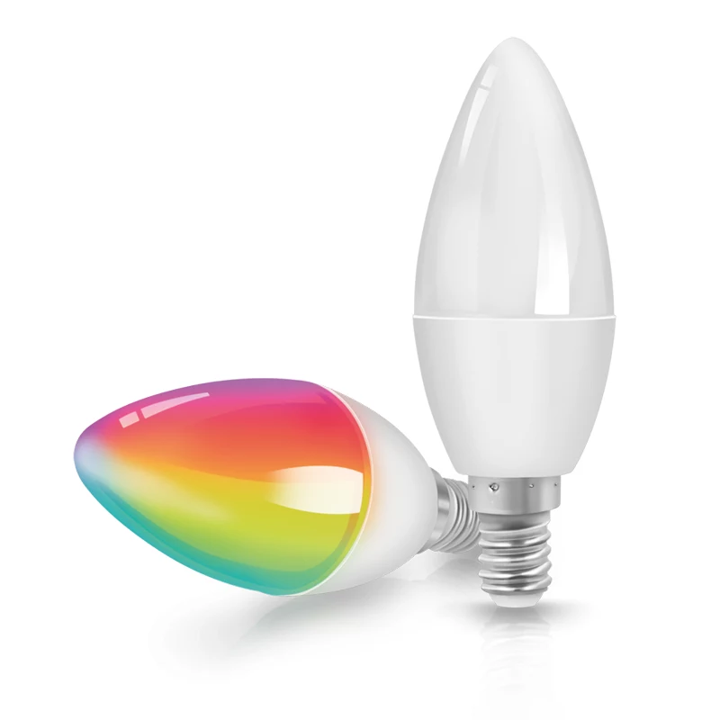 LogiLink WiFi Smart lampadina a candela E14, compatibile Tuya
