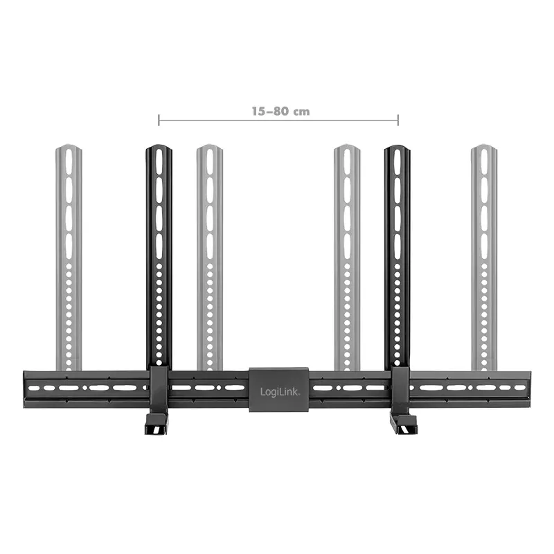 LogiLink BP0205 supporto universale per soundbar, supporto VESA, profondità regolabile 86-155mm, 15kg, nero