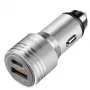 LogiLink caricabatterie da auto USB, 2 porte, ricarica rapida 20W, argento