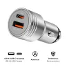 LogiLink caricabatterie da auto USB, 2 porte, ricarica rapida 20W, argento