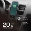 LogiLink caricabatterie da auto USB, 2 porte, ricarica rapida 20W, argento