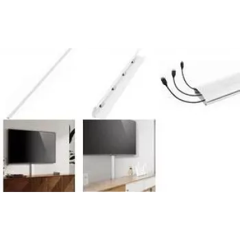 LogiLink canale portacavi in alluminio 1100x60x20 mm con chiusura a scatto e clip, bianco