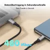 LogiLink cavo USB 2.0 Type-C, C/M a C/M, 480 Mbps, 240W, nylon, metallo, nero/argento, 0,5 m