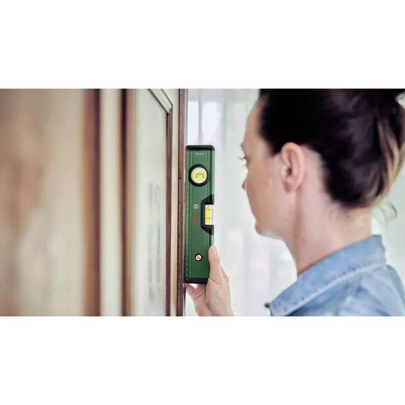 BOSCH DIY livella 25 cm verde con scanalatura a V e base fresata piana