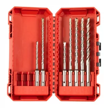 Milwaukee set punte per martello SDS Plus M2, 7 pezzi (5, 6, 8 x 110 mm; 6, 8, 10, 12 x 160 mm)