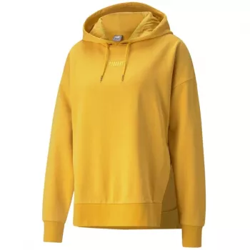 PUMA HER Hoodie TR felpa con cappuccio pullover donna relaxed fit giallo chiaro
