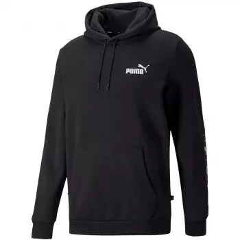 PUMA ESS+ Tape Hoodie FL felpa con cappuccio uomo nera taglia L