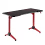 LogiLink Scrivania gaming, 120x60 cm, piano in vetro temperato con illuminazione RGB, cornice rossa