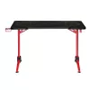 LogiLink Scrivania gaming, 120x60 cm, piano in vetro temperato con illuminazione RGB, cornice rossa