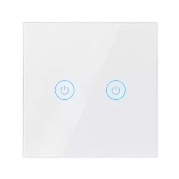 LogiLink Interruttore luce smart WiFi EU, 2 vie, compatibile Tuya, bianco