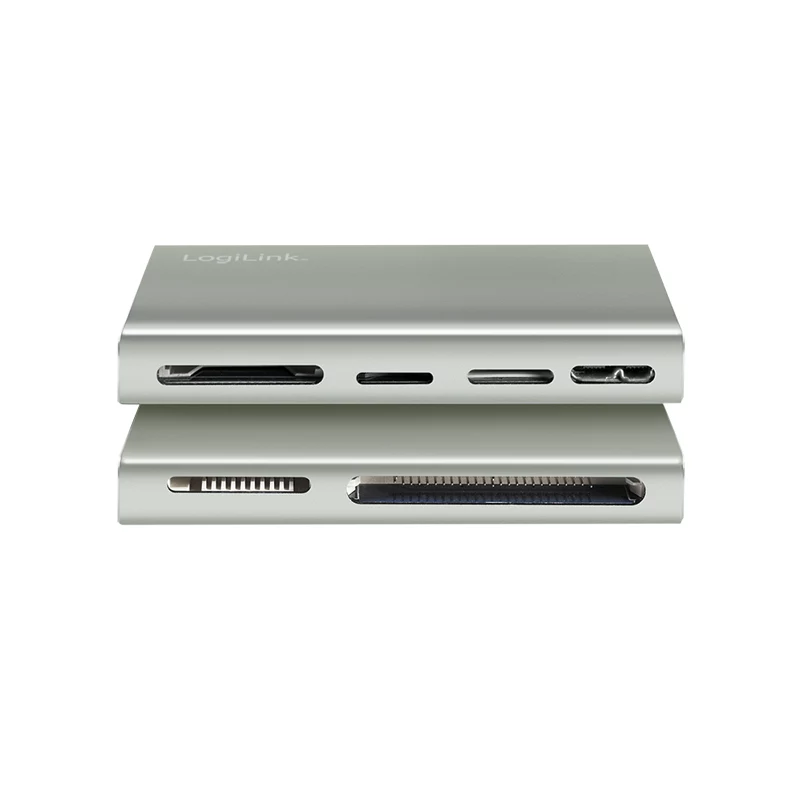 LogiLink USB 3.2 Gen1 lettore di schede 5-in-1, corpo in metallo, argento