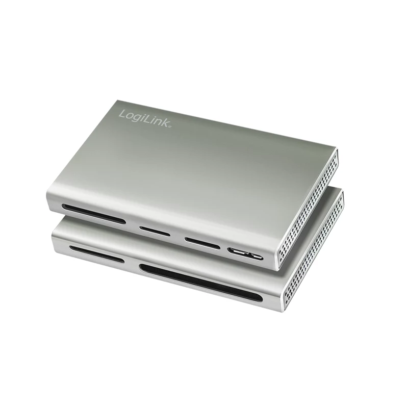 LogiLink USB 3.2 Gen1 lettore di schede 5-in-1, corpo in metallo, argento
