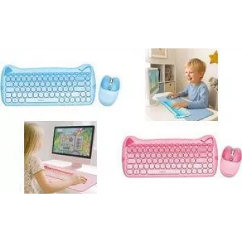 LogiLink Kids set combo tastiera 2.4G, rosa
