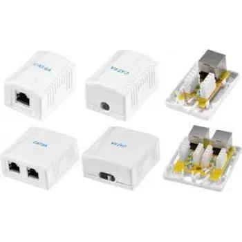 LogiLink Presa a parete schermata Cat.6A, 1x RJ45, bianco RAL 9003, 10G, senza attrezzi, PoE++