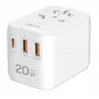 LogiLink PA0356 Caricabatterie da viaggio USB-A/C 20W GaN 3 porte bianco
