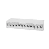 LogiLink NK4093 Patch panel desktop Cat.6A, 12 porte, grigio chiaro (RAL 7035), schermato, acciaio senza viti