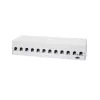 LogiLink NK4093 Patch panel desktop Cat.6A, 12 porte, grigio chiaro (RAL 7035), schermato, acciaio senza viti