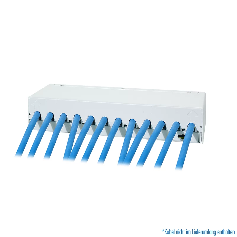LogiLink NK4093 Patch panel desktop Cat.6A, 12 porte, grigio chiaro (RAL 7035), schermato, acciaio senza viti