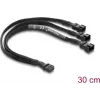 Delock Cavo splitter ventola 1 x 4-Pin PWM femmina a 2 x 4-Pin PWM maschio (il secondo con 3 pin occupati) guaina intrecciata 30 cm nero