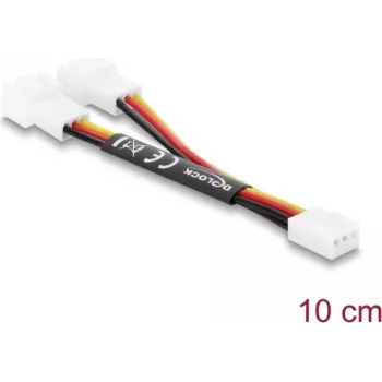 Delock Cavo Y per ventola 1 x 3-Pin femmina a 2 x 3-Pin maschio 10 cm