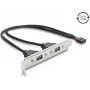 Delock Staffa slot USB 2.0 con 2 x porte EASY-USB Type-A