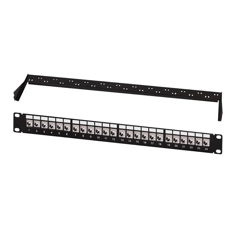LogiLink Patch panel modulare 24 porte Cat.6A Keystone, 19 inch/1U, nero, EconLine