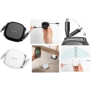 Cavo LogiLink CU0500 USB-C a USB-C, avvolgibile, USB 2.0, 480 Mbps, 60W, 1 m, nero